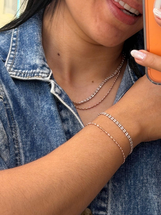 Pulsera ICE 2 carriles 16cms base plata