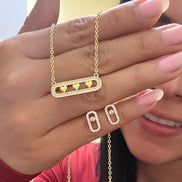 Set Gargantilla 40cms con ext y aretes con Rosca