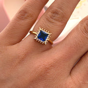 Anillo Cuadrado azul