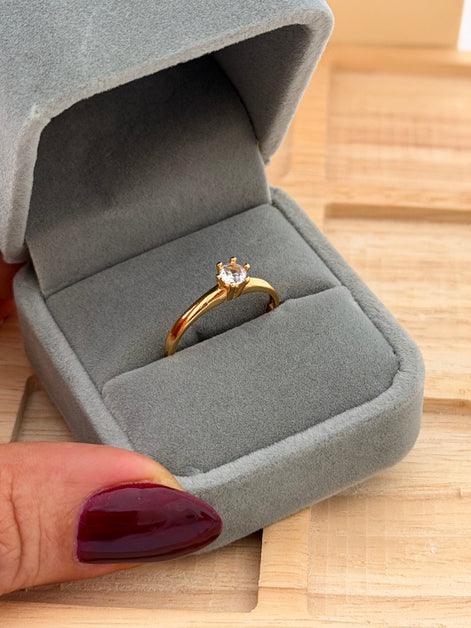Anillo solitario Circon 5mm