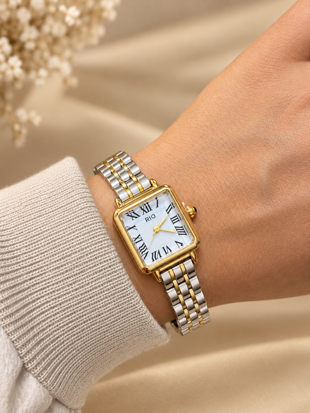 Reloj Plata Dorado en acero inoxidable