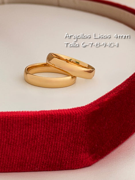Argollas Matrimoniales lisas 4mm