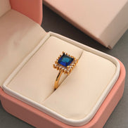 Anillo Cuadrado azul