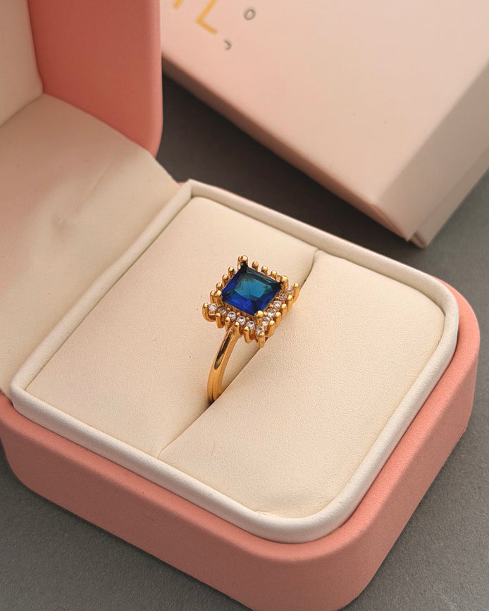 Anillo Cuadrado azul