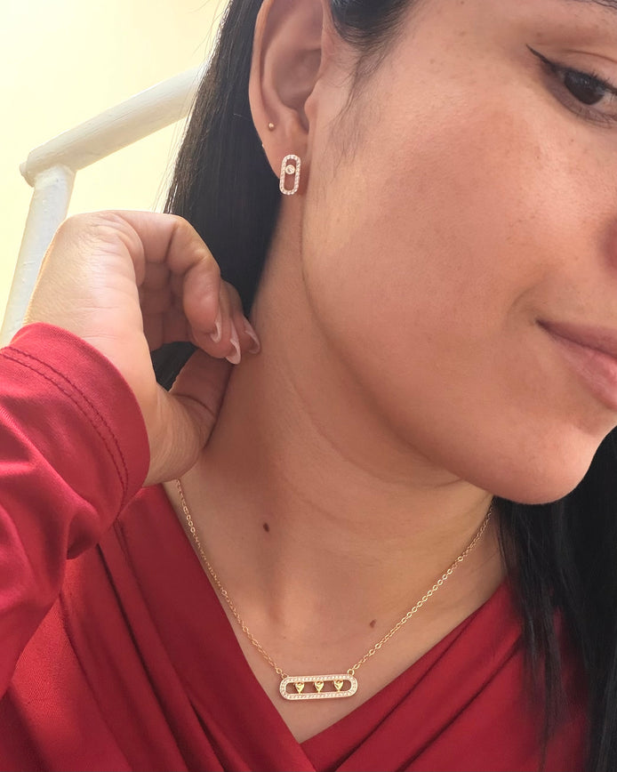 Set Gargantilla 40cms con ext y aretes con Rosca