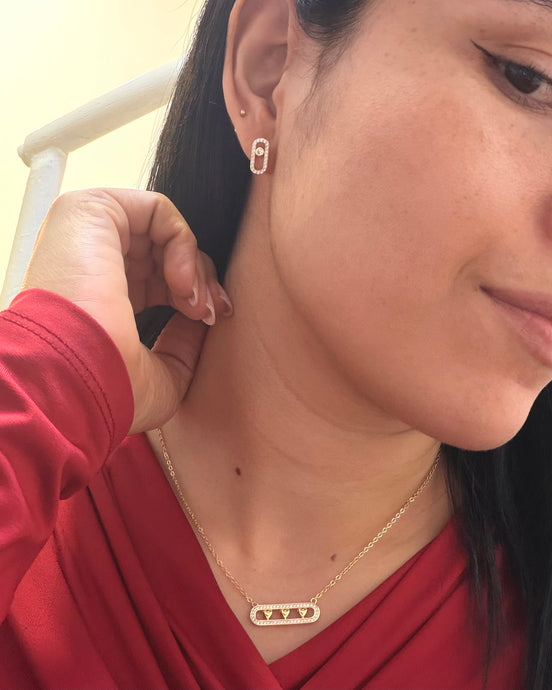 Set Gargantilla 40cms con ext y aretes con Rosca