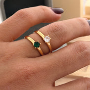 Anillo solitario Circon 5mm