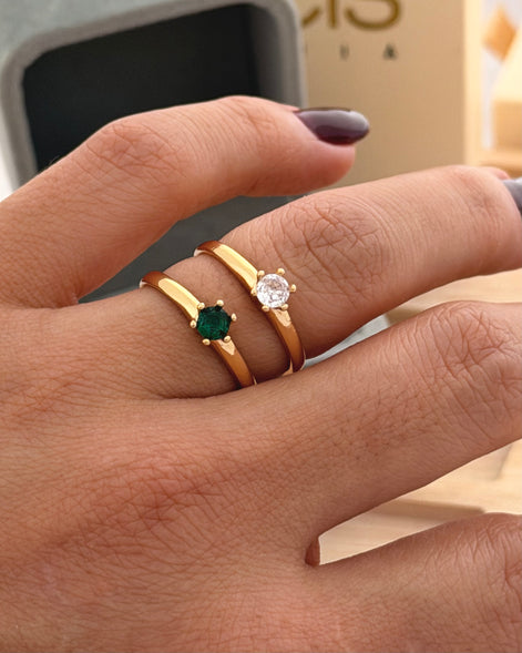 Anillo solitario Circon 5mm
