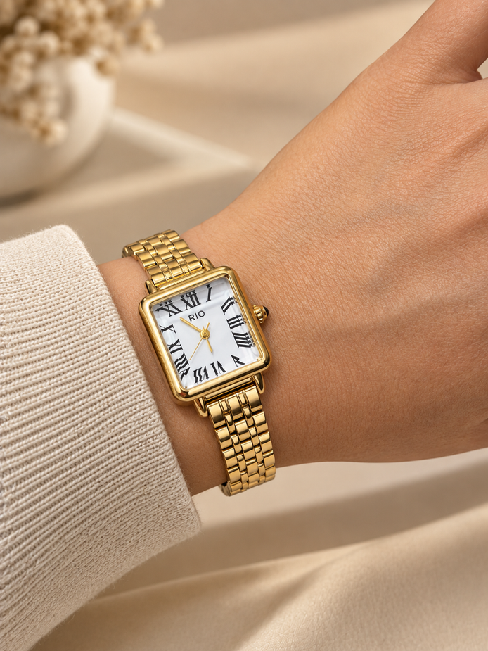 Reloj Dorado en acero inoxidable Garantía 6 meses
