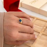 Anillo Solitario Azul