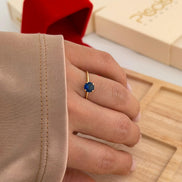 Anillo Solitario Azul